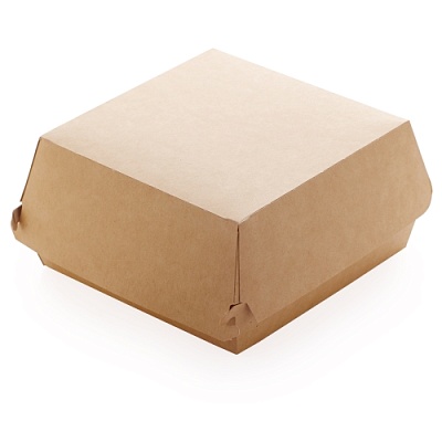 Коробка д/гамбургеров ECO BURGER XL 123x123x70мм  BURGER Размер L середина 140 цвет Крафт/Белый OSQ (х240)