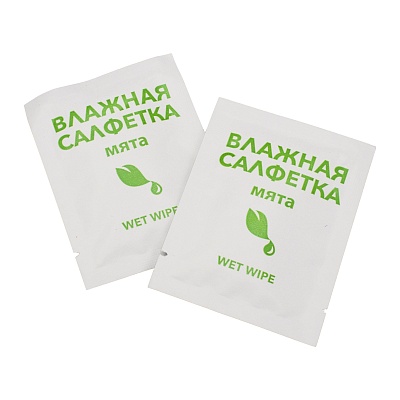 Салфетки влажные в индивидуальной упаковке Мята (х1000)