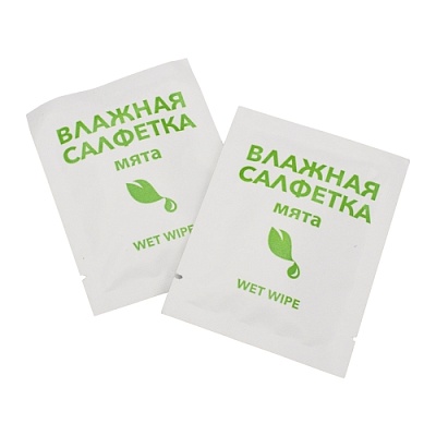 Салфетки влажные в индивидуальной упаковке Мята (х1000)